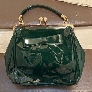 Chic Green Patent Leather Clutch